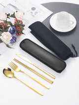 4-Piece Portable Cutlery Set – Knife, Fork, Spoon, Chopsticks with Box
